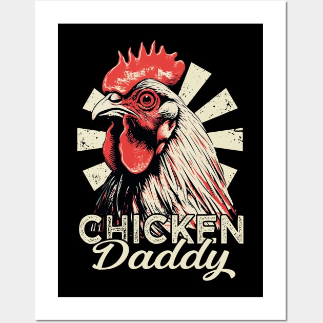 Eggcellent Elegance Chicken Daddy, Urban Poultry Couture Tee Delight Wall Art by Kleurplaten kind